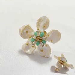 Natural flower Shell cufflink