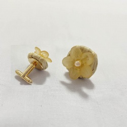 Flower raffia handmade earring
