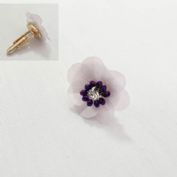 Lavender sequin flower cufflink