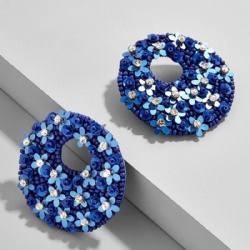 seedbead flower stud earring