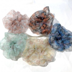 Organza flowers scrunchie