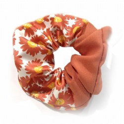 Orange half - printed Scrunchie