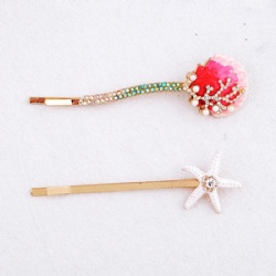 Ocean shell and starfish bobby pin
