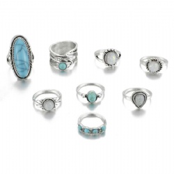 Vintage turquoise ring set